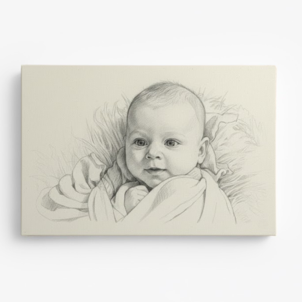 Potloodschets - Your Baby Canvas ™